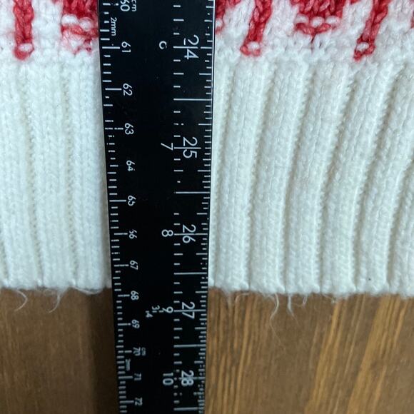 LOFT Womens Sweater White Red Fair Isle Comfy Winter Wool Blend XLarge - Picture 9 of 12